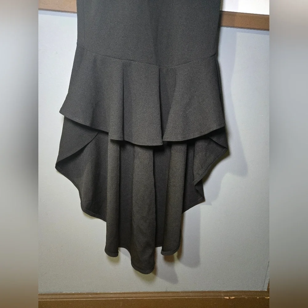 NWT Hello Molly Women's Small Size 4 Hi-Low Ruffle Hem Black Maxi Dress - Picture 5 of 12